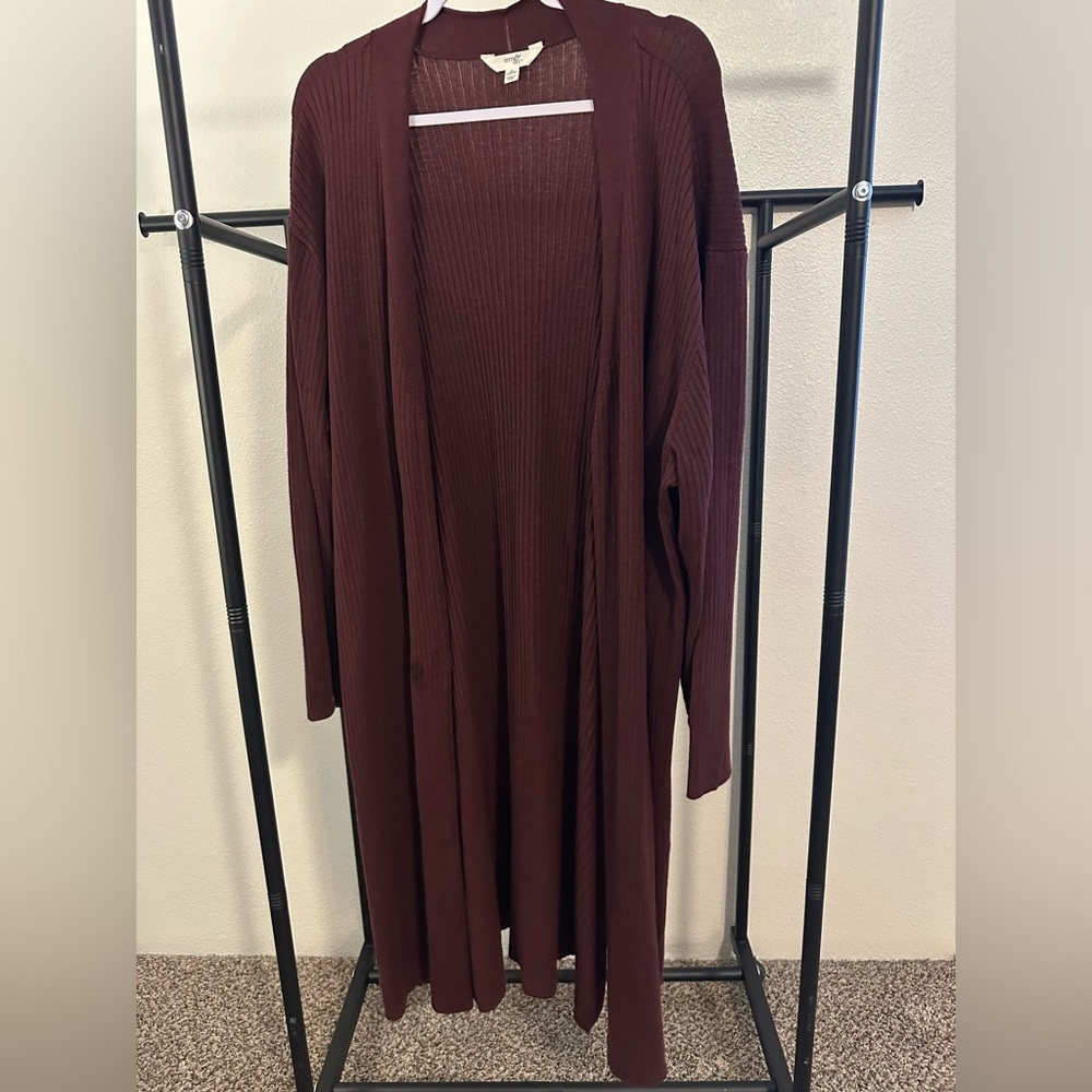 Rubbed duster cardigan